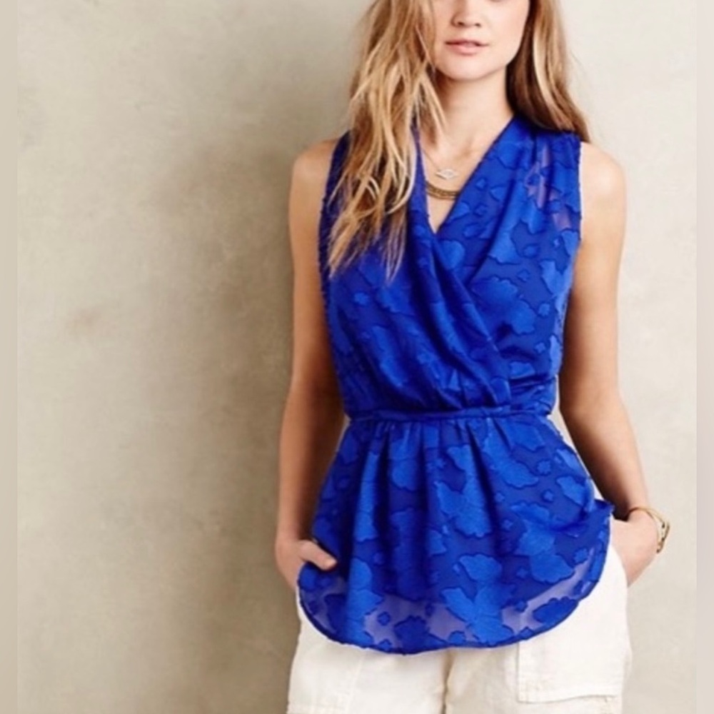 Anthropologie Sunday in Brooklyn Royal Blue Edira Top - Size M